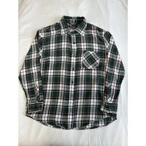 Bogari Flannel Shirt Mens XL Button Up Long Sleeve Green Plaid GorpCore Biker